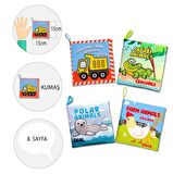 4 Kitap Tox İngilizce Orman, Deniz ve Kutup Hayvanları Kumaş Sessiz Kitap T055 T056 T059 - Bez Kitap , Eğitici Oyuncak , Yumuşak ve Hışırtılı