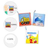 3 Kitap Tox İngilizce Rakamlar , İş Makinaları ve Deniz Canlıları Kumaş Sessiz Kitap E118 E122 E128 - Bez Kitap , Eğitici Oyuncak , Yumuşak ve Hışırtılı