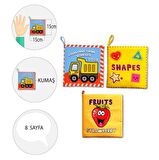 3 Kitap Tox İngilizce İş Makinaları , Şekiller ve Meyveler Kumaş Sessiz Kitap E118 E126 E131 - Bez Kitap , Eğitici Oyuncak , Yumuşak ve Hışırtılı