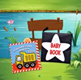 2 Kitap Tox İngilizce Siyah - Beyaz Bebek ve İş Makinaları Kumaş Sessiz Kitap E118 E136 - Bez Kitap , Eğitici Oyuncak , Yumuşak ve Hışırtılı