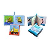 2 Kitap Tox İngilizce İş Makinaları ve Kutup Hayvanları Kumaş Sessiz Kitap E118 E125 - Bez Kitap , Eğitici Oyuncak , Yumuşak ve Hışırtılı