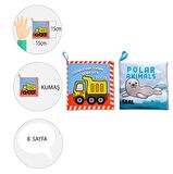 2 Kitap Tox İngilizce İş Makinaları ve Kutup Hayvanları Kumaş Sessiz Kitap E118 E125 - Bez Kitap , Eğitici Oyuncak , Yumuşak ve Hışırtılı