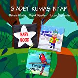 3 Kitap Tox İngilizce Siyah-Beyaz Bebek , Kışlık Giysiler ve Uçan Hayvanlar Kumaş Sessiz Kitap E125 E133 E136 - Bez Kitap , Eğitici Oyuncak , Yumuşak ve Hışırtılı
