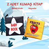 2 Kitap Tox İngilizce Siyah-Beyaz Bebek ve Kumaş Sessiz Kitap E136 E126 - Bez Kitap , Eğitici Oyuncak , Yumuşak ve Hışırtılı