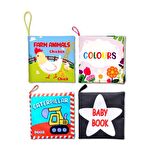 4 Kitap Tox İngilizce Renkler , İş Makinaları , Çiftlik Hayvanları ve Bebek Kumaş Sessiz Kitap E118 E119 E136 E129 - Bez Kitap , Eğitici Oyuncak , Yumuşak ve Hışırtılı