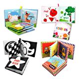 4 Kitap Tox İngilizce Renkler , İş Makinaları , Çiftlik Hayvanları ve Bebek Kumaş Sessiz Kitap E118 E119 E136 E129 - Bez Kitap , Eğitici Oyuncak , Yumuşak ve Hışırtılı