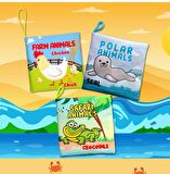 3 Kitap Tox İngilizce Çiftlik Hayvanları , Kutup ve Safari Hayvanları Kumaş Sessiz Kitap E119 E125 E130 - Bez Kitap , Eğitici Oyuncak , Yumuşak ve Hışırtılı