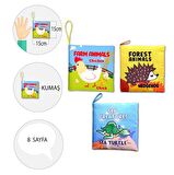 3 Kitap Tox İngilizce Deniz Canlıları , Çiftlik ve Orman Hayvanları Kumaş Sessiz Kitap E119 E127 E128 - Bez Kitap , Eğitici Oyuncak , Yumuşak ve Hışırtılı