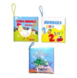 3 Kitap Tox İngilizce Çiftlik Hayvanları , Deniz Canlıları ve Rakamlar Kumaş Sessiz Kitap E119 E122 E128 - Bez Kitap , Eğitici Oyuncak , Yumuşak ve Hışırtılı