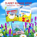 3 Kitap Tox İngilizce Çiftlik Hayvanları , Deniz Canlıları ve Rakamlar Kumaş Sessiz Kitap E119 E122 E128 - Bez Kitap , Eğitici Oyuncak , Yumuşak ve Hışırtılı