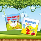 3 Kitap Tox İngilizce Çiftlik Hayvanları , Deniz Canlıları ve Rakamlar Kumaş Sessiz Kitap E119 E122 E128 - Bez Kitap , Eğitici Oyuncak , Yumuşak ve Hışırtılı
