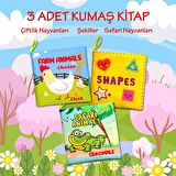 3 Kitap Tox İngilizce Şekiller , Çiftlik ve Safari Hayvanları Kumaş Sessiz Kitap E119 E130 E131 - Bez Kitap , Eğitici Oyuncak , Yumuşak ve Hışırtılı