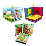 3 Kitap Tox İngilizce Şekiller , Çiftlik ve Safari Hayvanları Kumaş Sessiz Kitap E119 E130 E131 - Bez Kitap , Eğitici Oyuncak , Yumuşak ve Hışırtılı