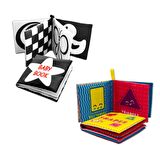 2 Kitap Tox İngilizce Siyah-Beyaz Bebek ve Şekiller Kumaş Sessiz Kitap E136 E131 - Bez Kitap , Eğitici Oyuncak , Yumuşak ve Hışırtılı