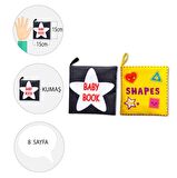2 Kitap Tox İngilizce Siyah-Beyaz Bebek ve Şekiller Kumaş Sessiz Kitap E136 E131 - Bez Kitap , Eğitici Oyuncak , Yumuşak ve Hışırtılı