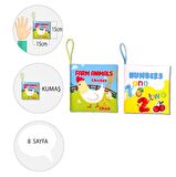 2 Kitap Tox İngilizce Çiftlik Hayvanları ve Rakamlar Kumaş Sessiz Kitap E119 E128 - Bez Kitap , Eğitici Oyuncak , Yumuşak ve Hışırtılı