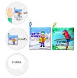 2 Kitap Tox İngilizce Kışlık Giysiler ve Uçan Hayvanlar Kumaş Sessiz Kitap E124 E133 - Bez Kitap , Eğitici Oyuncak , Yumuşak ve Hışırtılı