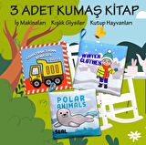 3 Kitap Tox İngilizce İş Makinaları , Kışlık Giysiler ve Kutup Hayvanları Kumaş Sessiz Kitap E118 E124 E125 - Bez Kitap , Eğitici Oyuncak , Yumuşak ve Hışırtılı