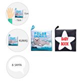2 Kitap Tox İngilizce Kutup Hayvanları ve Siyah Beyaz Bebek Kumaş Sessiz Kitap E125 E136 - Bez Kitap , Eğitici Oyuncak , Yumuşak ve Hışırtılı