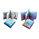 2 Kitap Tox İngilizce Kutup Hayvanları ve Deniz Canlıları Kumaş Sessiz Kitap E125 E122 - Bez Kitap , Eğitici Oyuncak , Yumuşak ve Hışırtılı