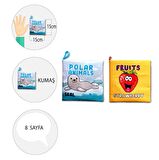 2 Kitap Tox İngilizce Kutup Hayvanları ve Meyveler Kumaş Sessiz Kitap E125 E126 - Bez Kitap , Eğitici Oyuncak , Yumuşak ve Hışırtılı