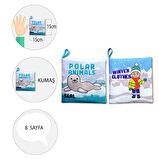 2 Kitap Tox İngilizce Kutup Hayvanları ve Kışlık Giysiler Kumaş Sessiz Kitap E125 E124 - Bez Kitap , Eğitici Oyuncak , Yumuşak ve Hışırtılı