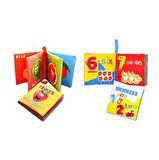 2 Kitap Tox İngilizce Meyveler ve Rakamlar Kumaş Sessiz Kitap E126 E128 - Bez Kitap , Eğitici Oyuncak , Yumuşak ve Hışırtılı