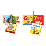 2 Kitap Tox İngilizce Orman Hayvanları ve Rakamlar Kumaş Sessiz Kitap E127 E128 - Bez Kitap , Eğitici Oyuncak , Yumuşak ve Hışırtılı