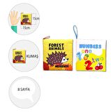 2 Kitap Tox İngilizce Orman Hayvanları ve Rakamlar Kumaş Sessiz Kitap E127 E128 - Bez Kitap , Eğitici Oyuncak , Yumuşak ve Hışırtılı
