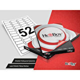 Herboy HB-1052 Beyaz Lazer Etiket A4, 46,4mm x 21,2mm