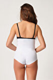 Beyaz 2932 Double Karın Agraf Destekli Slip Lazer Korse