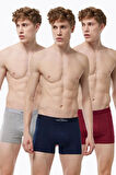 Erkek Beyaz 3 lü Pamuk Elastan Boxer 3M075