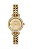 Dice Kayek DK.1.AG1411.05 Taşlı Tasarım Çelik Kordon Çelik Kasa 5 ATM Suya Dayanıklı Altın Renk Kadın Kol Saati