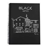 Gürmat 17x24 Siyah Yapraklı Defter Spiralli 40 Yaprak
