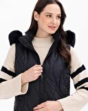 Scl Kapüşonlu Siyah Kadın Yelek 2321601011