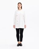 Gala-xi Büyük Beden Düğmeli Ekru Kadın Tunik 2321201034