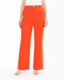Kadın Düğmeli Cep Detaylı Pantolon-Mercan | 42