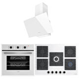 Lanova Mano 2106TW01 - G17402-105 - 3220W6 5'li Kare Beyaz Cam Ankastre Set