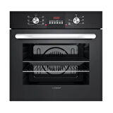 Lanova Crystal 3206B01 - G17402-101 - 3220B6 5'li Siyah Cam Ankastre Set