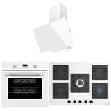 Lanova Buz 3207W01 - G17402-105 - 3220W6 5'li Beyaz Cam Ankastre Set