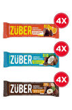 Züber 3'lü Meyve Bar Paketi (Chia, Fındıklı  ve Portakallı Meyve Bar) 40g x 12 Adet
