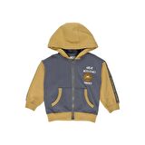 Panço Erkek Çocuk Etiket Detaylı Kapüşonlu Sweatshirt Antrasit