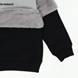 Panço Kız Bebek Peluş Detaylı Yazı Nakışlı Sweatshirt