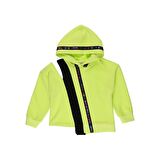 Panço Kız Çocuk Asimetrik Omuz Şerit Detaylı Sweatshirt Yeşil