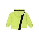 Panço Kız Çocuk Asimetrik Omuz Şerit Detaylı Sweatshirt Yeşil