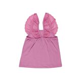 Panço Kız Çocuk Kolları Dantel Detaylı Atlet Pembe