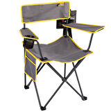 FUNKY CHAIRS Camper Katlanabilir Kamp Piknik Sandalyesi - Gri/Sarı 2'Lİ