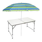 FUNKY CHAIRS Şemsiyeli Katlanabilir Piknik Masası - Gri