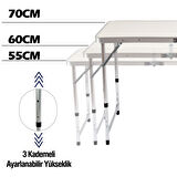 FUNKY CHAIRS Şemsiyeli Katlanabilir Piknik Masası - Gri