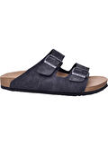 Fly Soft S903-002 Erkek İki Tokalı Mantar Tabanlı Yazlık Comfort Terlik Siyah